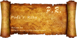 Poór Rita névjegykártya